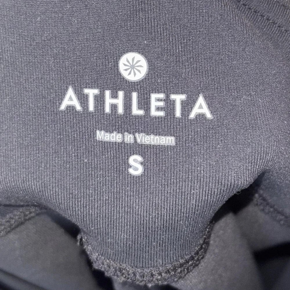 Athleta Black High Waisted Nylon Lycra Leggings Stretch Slim Fit Yoga Size S